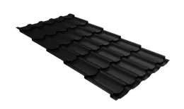 Металлочерепица GL Kvinta Plus 3D 0,5 GreenCoat Pural Matt RAL 9005 черный купить в екатеринбурге