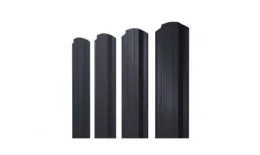 Штакетник Grand Line Прямоугольный фигурный 0,45 PE Double RAL 7024 Мокрый асфальт купить в екатеринбурге