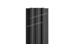 Штакетник Металл Профиль LANE-Т (прямой) VikingMP 0,45 мм RAL 9005 черный купить в екатеринбурге