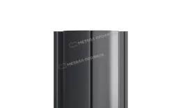 Штакетник Металл Профиль ELLIPSE-Т (Прямой) NormanMP 0,5 мм RAL 7024 Мокрый асфальт купить в екатеринбурге