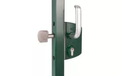 Замок LSKZ 6060 U2L для откатных ворот корпус металл, с ручками из алюминия зеленый RAL 6005 GL купить в екатеринбурге