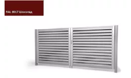 Ворота распашные Жалюзи 2,0х3,6 RAL 8017 Шоколад без заполнения GL купить в екатеринбурге