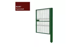 Калитка с сеткой 3D Гиттер проф труба 40*20 Ш-1000 В-1900 со столбом 80х80х2000 ППК RAL 8017 купить в екатеринбурге
