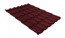 Металлочерепица Grand Line Classic Полиэстер 0.4 RAL 3005 красное вино купить в екатеринбурге