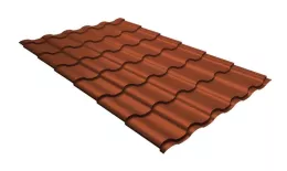 Металлочерепица Grand Line Kredo 0.5 Satin Matt TX RAL 8004 терракота купить в екатеринбурге