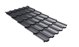 Металлочерепица GL Kvinta Plus 3D 0,5 Satin Matt TX RAL 7024 мокрый асфальт купить в екатеринбурге