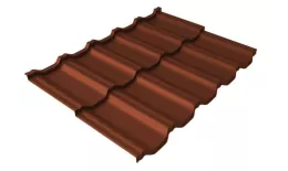 Металлочерепица Grand Line Kvinta Uno 0,5 Satin Matt TX RAL 8004 терракота купить в екатеринбурге