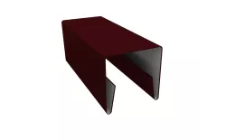 Планка П-образная заборная 20 0,5 Satin с пленкой RAL 3005 красное вино (2,5м) купить в екатеринбурге