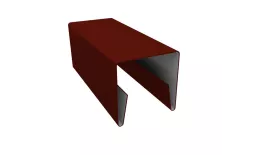 Планка П-образная заборная 20 0,5 Satin с пленкой RAL 3009 оксидно-красный (2м) купить в екатеринбурге
