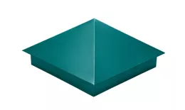 Колпак на столб 390х390мм 0,45 PE с пленкой RAL 5021 водная синь купить в екатеринбурге
