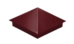 Колпак на столб 390х390мм 0,5 Satin с пленкой RAL 3005 красное вино купить в екатеринбурге