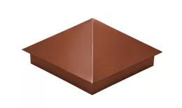 Колпак на столб 390х390мм 0,5 Satin с пленкой RAL 8004 терракота купить в екатеринбурге