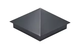 Колпак на столб 390х390мм 0,5 GreenCoat Pural BT с пленкой RR 23 темно-серый (RAL 7024 мокрый асфальт) купить в екатеринбурге