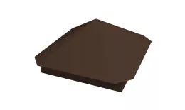 Колпак на столб Пирамида 325х325мм 0,5 Satin с пленкой RAL 8017 шоколад купить в екатеринбурге