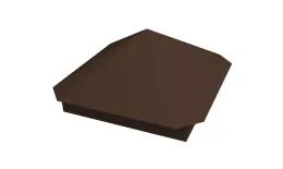 Колпак на столб Пирамида 390х390мм 0,5 Satin с пленкой RAL 8017 шоколад купить в екатеринбурге