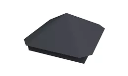 Колпак на столб Пирамида 490х490мм 0,5 Satin с пленкой RAL 7024 мокрый асфальт купить в екатеринбурге
