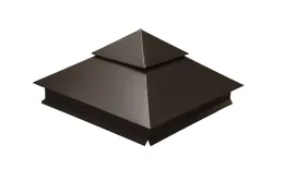 Колпак на столб двойной 390х390мм 0,5 Satin с пленкой RR 32 темно-коричневый купить в екатеринбурге