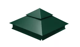 Колпак на столб двойной 390х390мм 0,45 PE с пленкой RAL 6005 зеленый мох купить в екатеринбурге