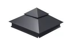 Колпак на столб двойной 390х390мм 0,5 Satin с пленкой RAL 7024 мокрый асфальт купить в екатеринбурге