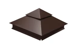 Колпак на столб двойной 390х390мм 0,5 Satin с пленкой RAL 8017 шоколад купить в екатеринбурге