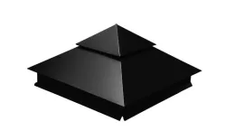 Колпак на столб двойной 390х390мм 0,5 Satin Matt с пленкой RAL 9005 черный купить в екатеринбурге