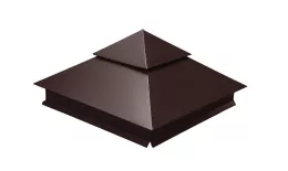 Колпак на столб двойной 390х390мм 0,5 GreenCoat Pural BT с пленкой RR 887 шоколадно-коричневый (RAL 8017 шоколад) купить в екатеринбурге