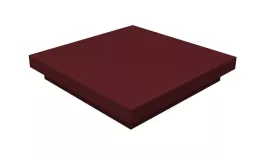 Колпак на столб плоский 390х390мм 0,5 Satin с пленкой RAL 3005 красное вино купить в екатеринбурге