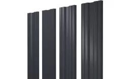 Штакетник Twin с прямым резом 0,45 Drap TwinColor RAL 7024 мокрый асфальт купить в екатеринбурге