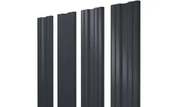 Штакетник Twin с прямым резом 0,5 Satin Matt RAL 7024 мокрый асфальт купить в екатеринбурге
