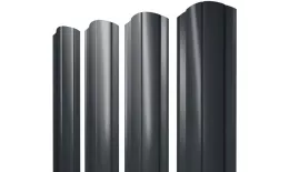 Штакетник Круглый фигурный 0,5 GreenCoat Pural BT, matt RR2H3 (RAL 7016 антрацитово-серый) купить в екатеринбурге
