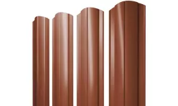 Штакетник Круглый фигурный 0,5 Satin Matt RAL 8004 терракота купить в екатеринбурге