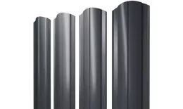 Штакетник Круглый фигурный 0,5 Satin Matt TX RAL 7024 мокрый асфальт купить в екатеринбурге