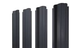 Штакетник П-образный B фигурный 0,5 PurPro RAL 7024 мокрый асфальт купить в екатеринбурге