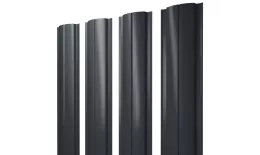 Штакетник Полукруглый Slim с прямым резом 0,5 Velur X RAL 7016 антрацитово-серый купить в екатеринбурге