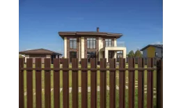 Штакетник Прямоугольный с прямым резом 0,5 Satin Matt RAL 8017 шоколад купить в екатеринбурге