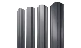 Штакетник Прямоугольный фигурный 0,45 Drap TwinColor RAL 7024 мокрый асфальт купить в екатеринбурге