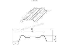 Штакетник металлический МЕТАЛЛ ПРОФИЛЬ LАNE-T 16,5х99 (ПЭ-01-9003-0.45) купить 