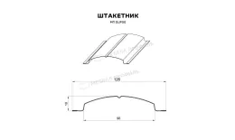 Штакетник металлический МЕТАЛЛ ПРОФИЛЬ ELLIPSE-T 19х126 (AGNETA-03-Copper\Copper-0.5) купить в екатеринбурге