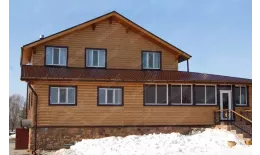 Сайдинг Блок-хаус 0,390 Grand Line 0,45 PE RAL 3003 рубиново-красный купить в екатеринбурге