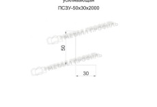 Планка снегозадержателя усиливающая 50х30х2000 (ПЭ-01-9003-0.7) купить 