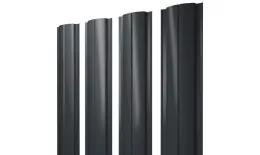 Штакетник Полукруглый Slim с прямым резом 0,5 PurPro Matt 275 RAL 7016 антрацитово-серый купить в екатеринбурге
