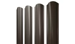 Штакетник Полукруглый Slim фигурный 0,4 PE-Matt-Double RR 32 темно-коричневый купить в екатеринбурге
