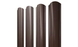 Штакетник Полукруглый Slim фигурный 0,45 Drap-double TX RAL 8017 шоколад купить в екатеринбурге
