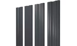 Штакетник Twin с прямым резом 0,5 GreenCoat Pural BT, matt RR 23 темно-серый (RAL 7024 мокрый асфальт) купить в екатеринбурге