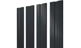 Штакетник Twin с прямым резом 0,5 GreenCoat Pural BT, matt RR2H3 (RAL 7016 антрацитово-серый) купить в екатеринбурге