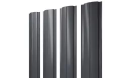 Штакетник Полукруглый Slim с прямым резом 0,5 GreenCoat Pural BT, matt RR 23 темно-серый (RAL 7024 мокрый асфальт) купить в екатеринбурге