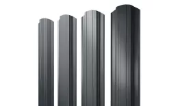 Штакетник Прямоугольный фигурный 0,5 GreenCoat Pural BT, matt RR2H3 (RAL 7016 антрацитово-серый) купить в екатеринбурге