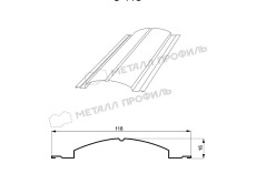 Штакетник металлический МЕТАЛЛ ПРОФИЛЬ Э-118-Т (ПЭ-01-7024-0.4) купить 