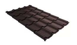 Металлочерепица GL Kamea 0,5 GreenCoat Pural Matt RAL 8019 темно-коричневый купить в екатеринбурге