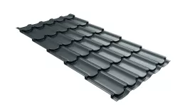Металлочерепица Grand Line Kvinta Plus 3D 0,5 Satin RAL 7016 антрацитово-серый купить в екатеринбурге